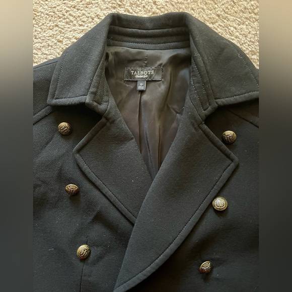 Talbots Luxe Wool Black Sz 10 Peacoat Jacket Blazer - Picture 8 of 13